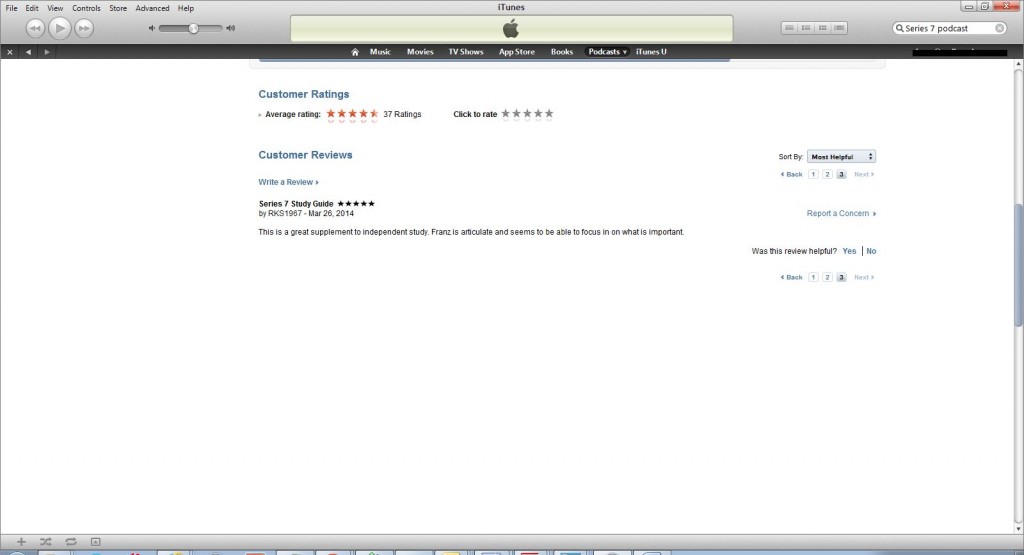Itunes Reviews 5 Review of the Series 7 Study Guide